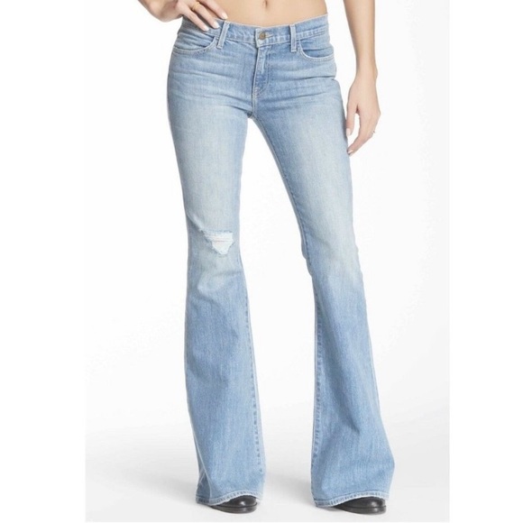 Wildfox Joni Super Flare Distressed Jeans - Picture 1 of 16
